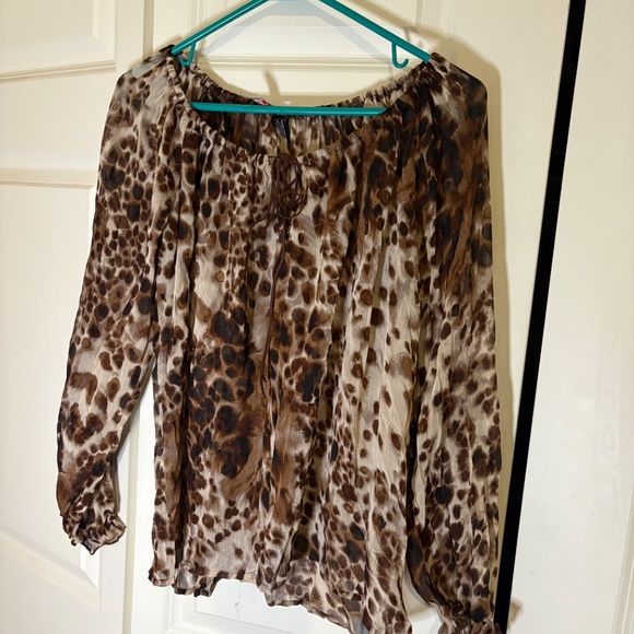 Fire Los Angeles Animal Print Blouse - Size Small - Picture 2 of 6
